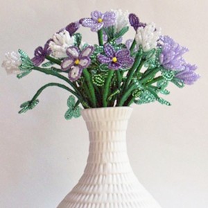 Beginner French Beaded Flowers Kit, basic French beading pattern