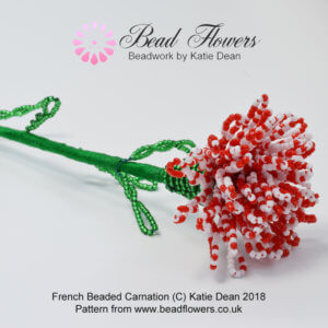 French Beaded Carnation Pattern, Katie Dean, Beadflowers