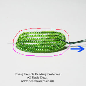 Fixing French beading mistakes, Katie Dean, Beadflowers