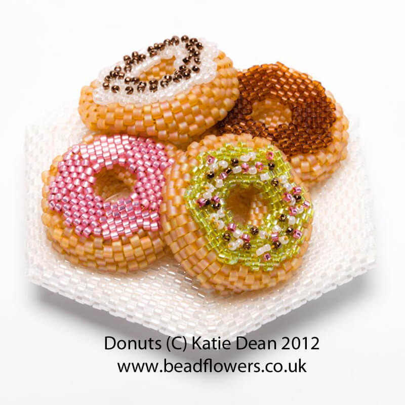 Plate of Donuts, Katie Dean, Beadflowers, my marvellous diet: yummy and calorie-free
