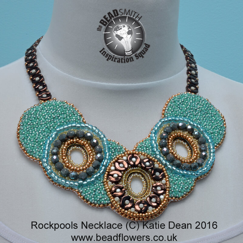 Bead embroidery: rockpools necklace design, Katie Dean, Beadflowers