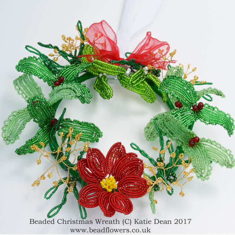 How to make a beaded Christmas Wreath, Katie Dean, Beadflowers
