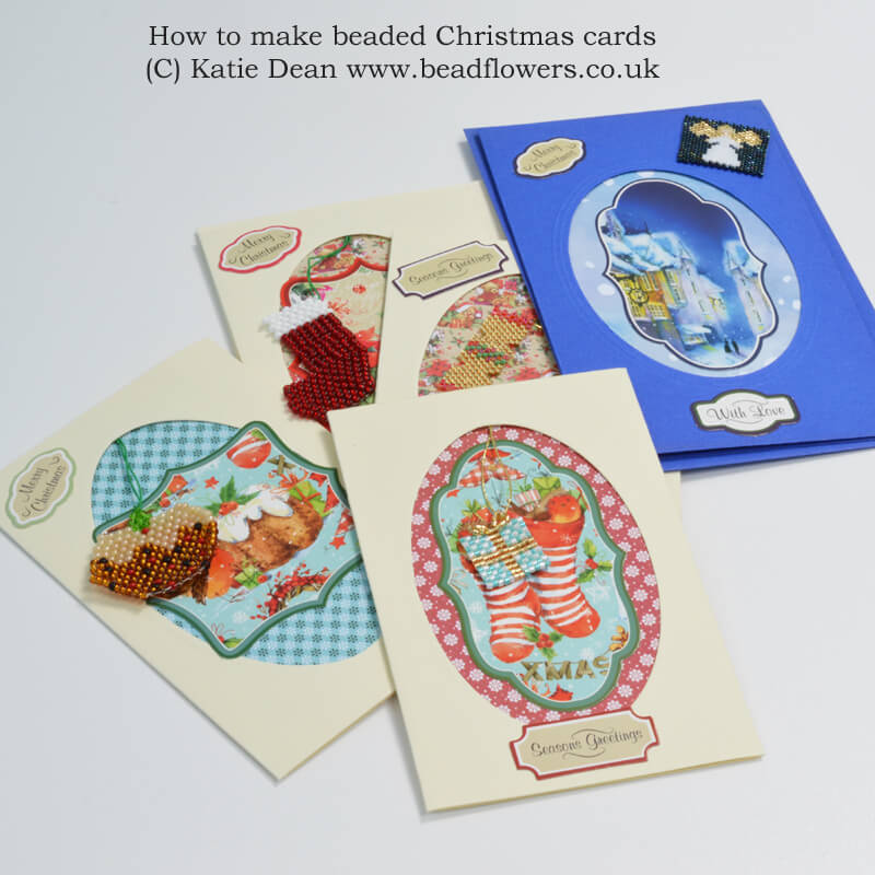 How to make beaded Christmas cards, Katie Dean, beadflowers