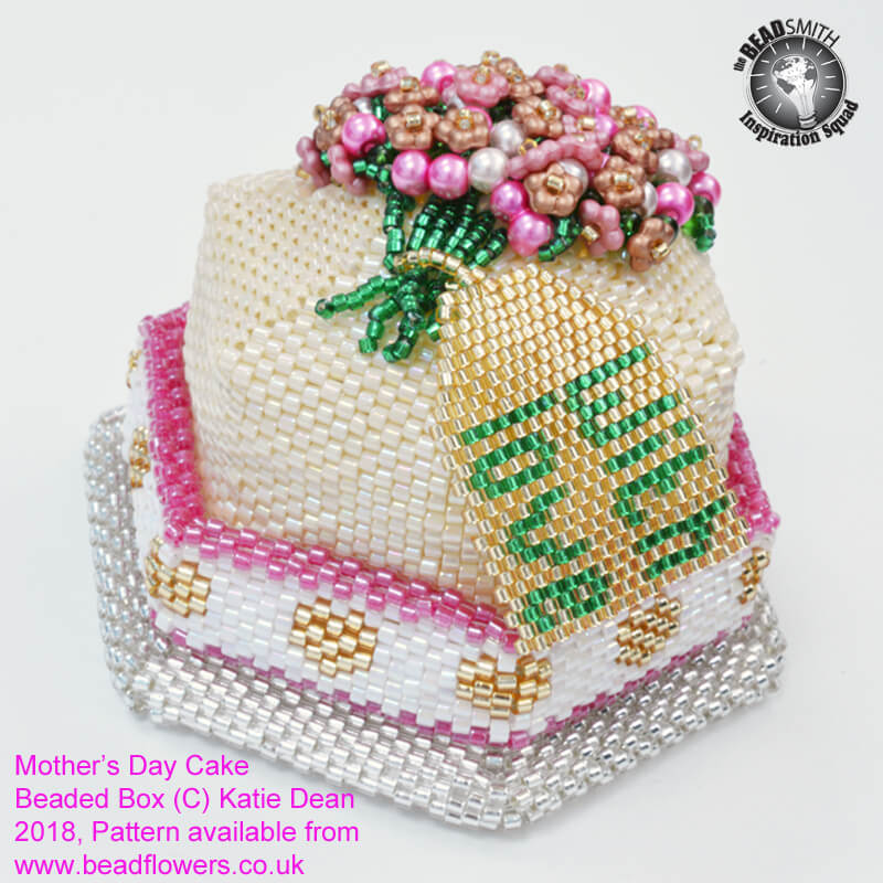 Beaded Cake Box Tutorial and kit for Mothers Day or Birthday, Katie Dean, Beadflowers, New Spring Beading Projects
