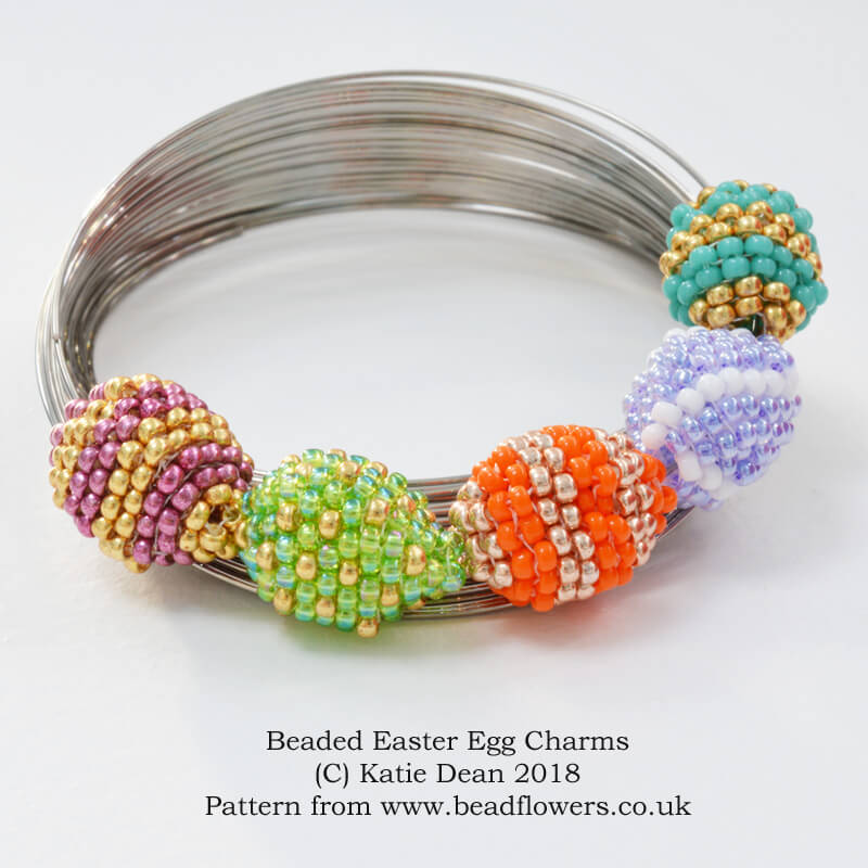 Beaded Easter Eggs Charm Jewellery Pattern, Katie Dean, Beadflowers
