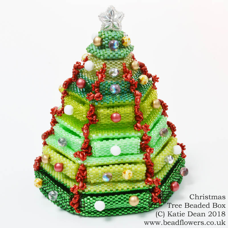 Christmas Tree Beaded Box Pattern - Katie Dean - Beadflowers