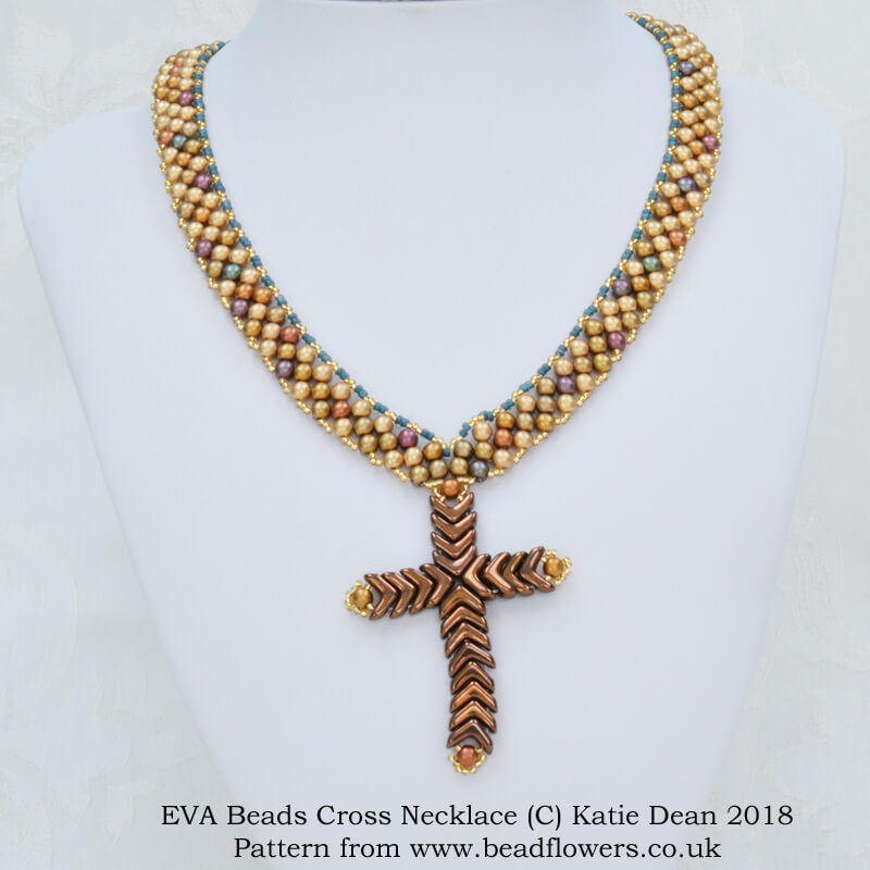 Beaded Cross Necklace Pattern - Katie Dean - Beadflowers