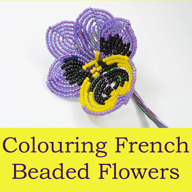 French beaded flower colouring, Katie Dean, Beadflowers