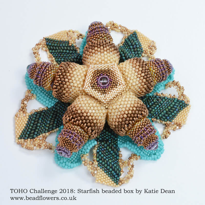 TOHO Challenge 2019, starfish beaded box, Katie Dean