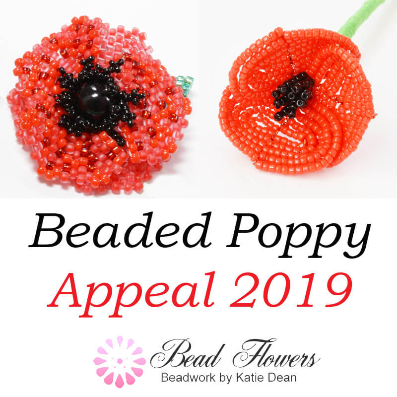 Beaded Poppy Appeal, Katie Dean, Beadflowers