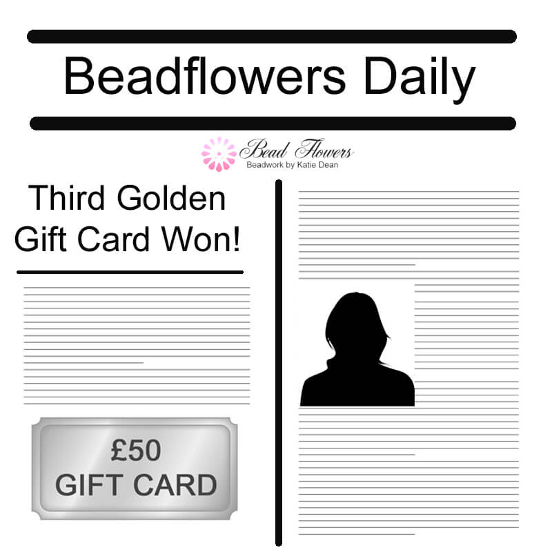 Third golden gift card winner, Beadflowers chocolate factory