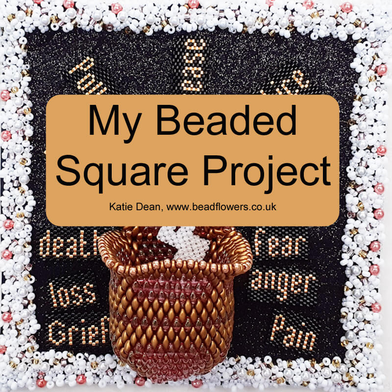 Pandora's Box, my beaded square project by Katie Dean