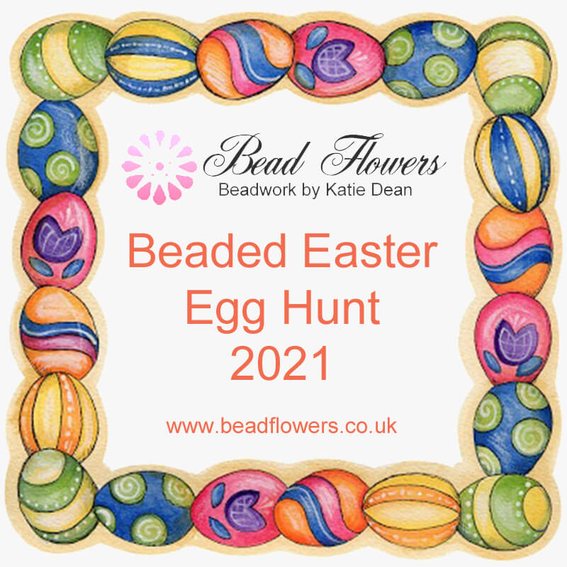 Beaded Easter egg hunt, 2021. Katie Dean, Beadflowers