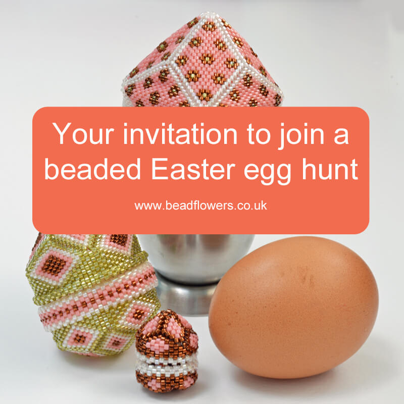 Invitation to join a beaded Easter egg hunt, Katie Dean, Beadflowers