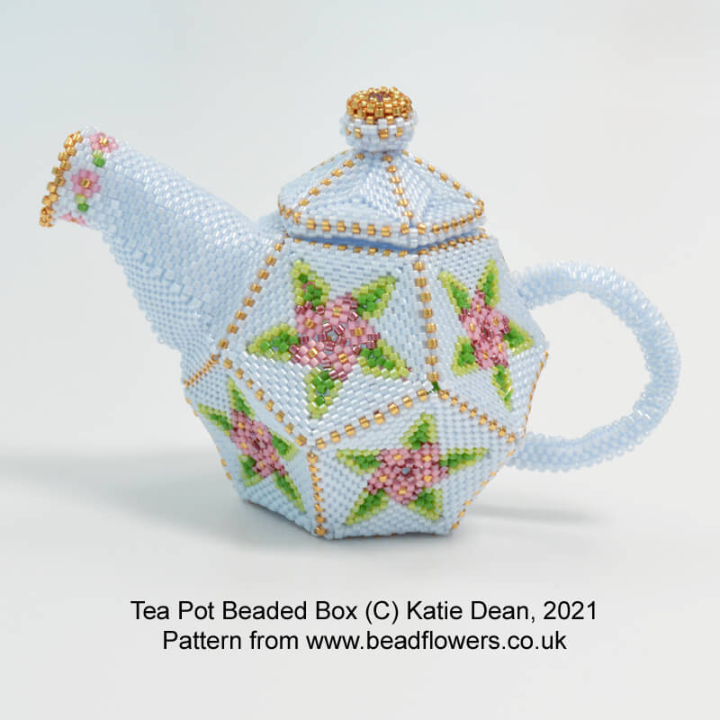 Flower Vase Beaded Box Pattern - Katie Dean, Beadflowers