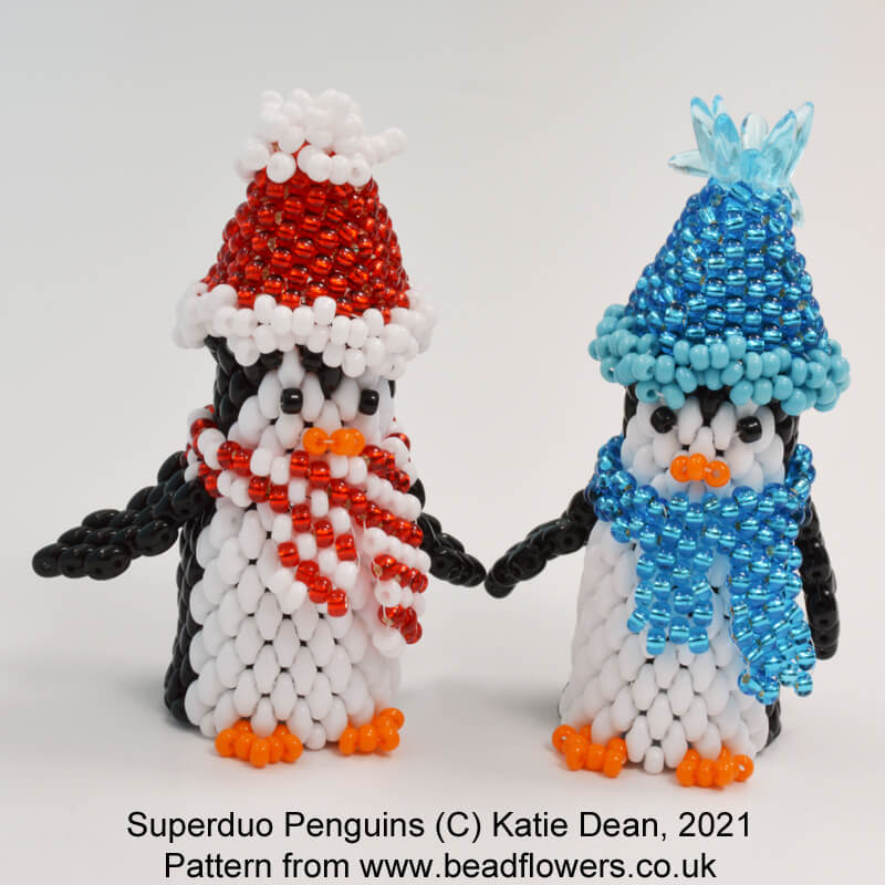 Superduo Penguins Beading Pattern - Beadflowers