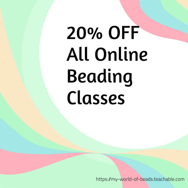 Discounts on online beading classes, Katie Dean, Beadflowers, My World of Beads online beading school