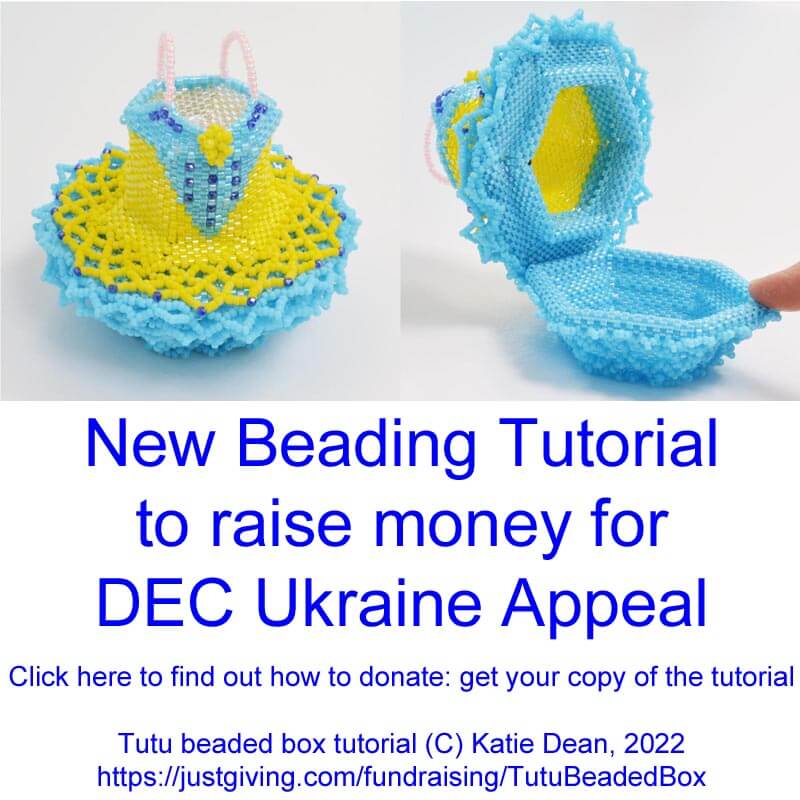 Fundraising for DEC Ukraine appeal, Tutu Beaded Box by Katie Dean, Beadflowers