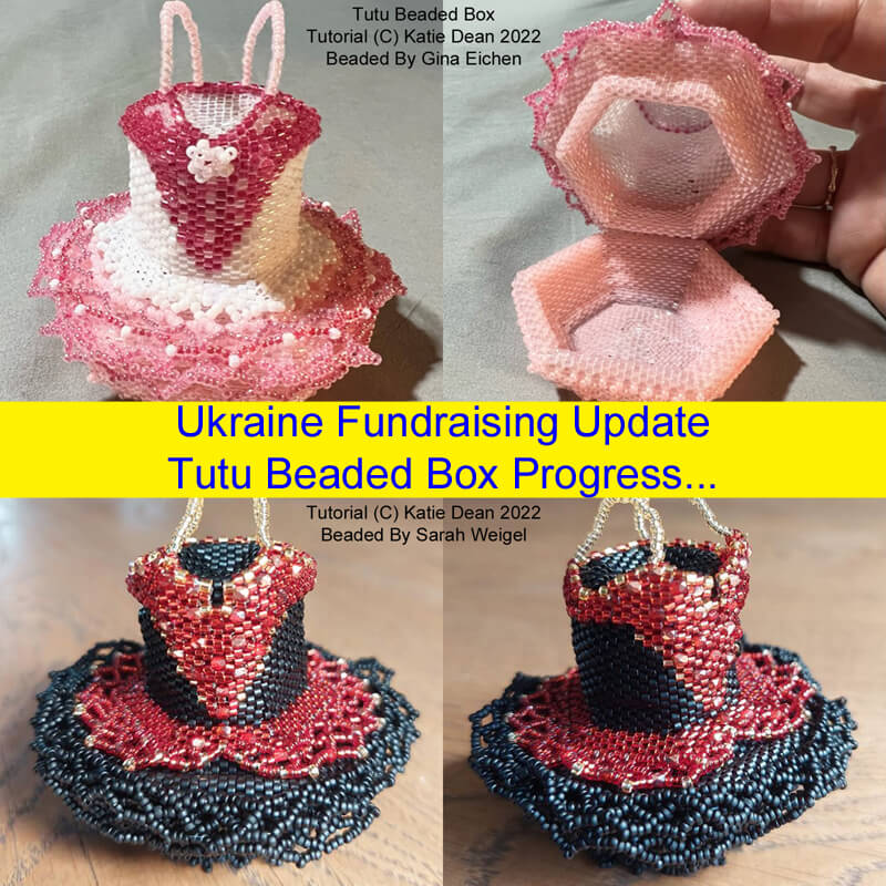 Tutu beaded box fundraising appeal for the Ukraine, Katie Dean, Beadflowers