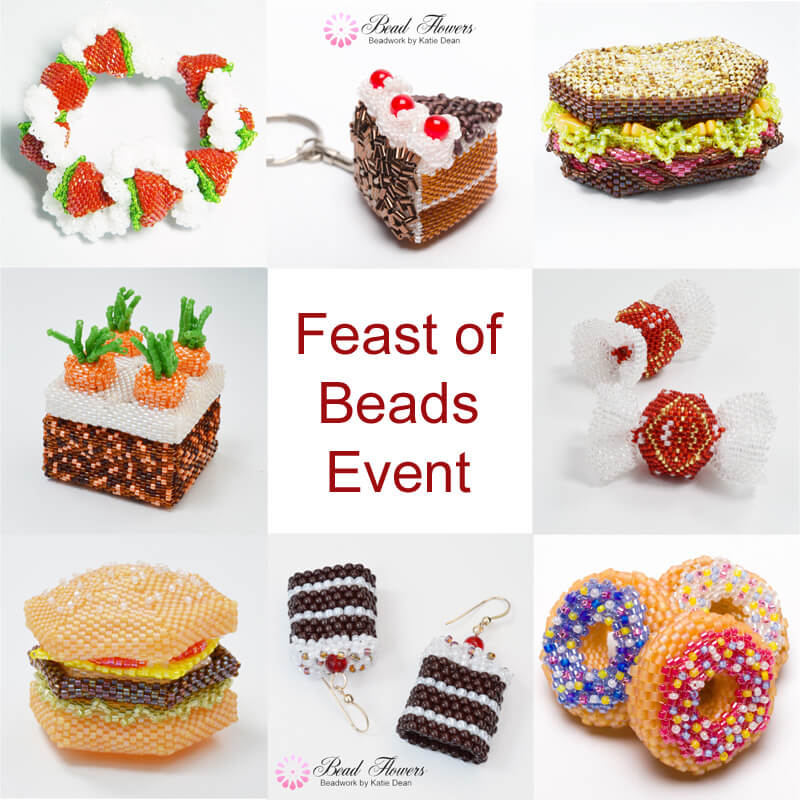 A feast of beads, Katie Dean's special online event with free beading patterns, discounts, and more, to celebrate international beading week 2022